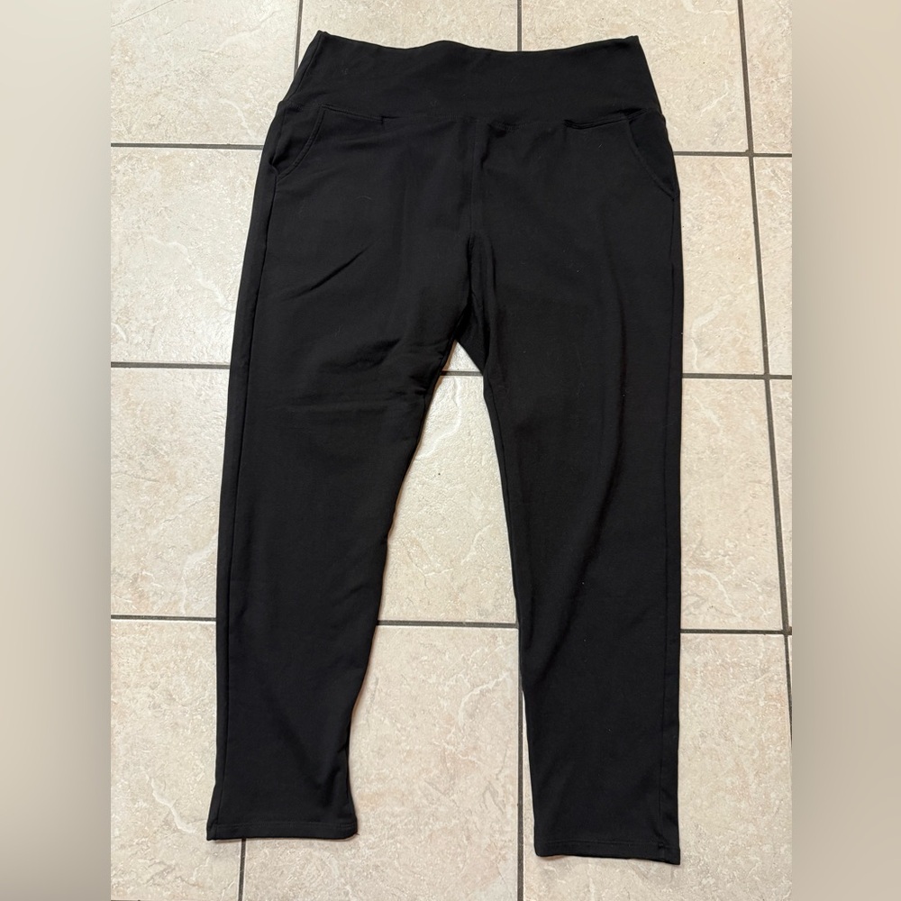 Groteen Women’s Plus Size 3 Pk 3XL Fleece Lined Leggings w/ Pockets Bundle Black